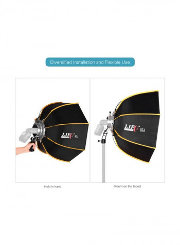 Professional Flashlight Soft Box 23.6inch Black/Silver