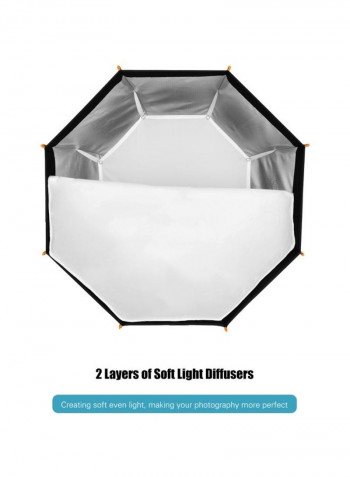 Professional Flashlight Soft Box 23.6inch Black/Silver