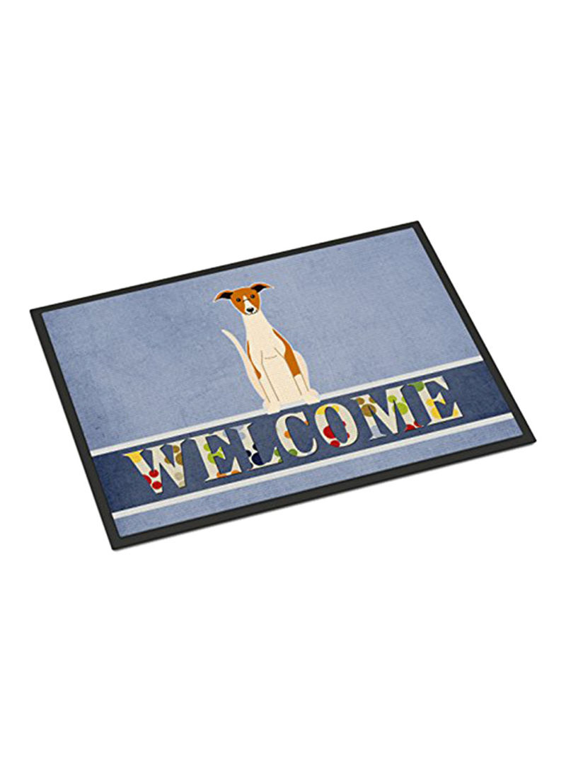 Whippet Welcome Printed Doormat Multicolour 18x27x0.25inch
