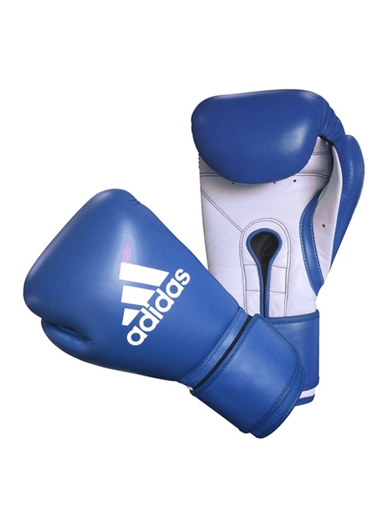 Pair Of Glory Professional Boxing Gloves Blue/White 14ounce