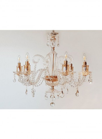Madiha Glass Chandelier Clear/Gold 76x76x100cm