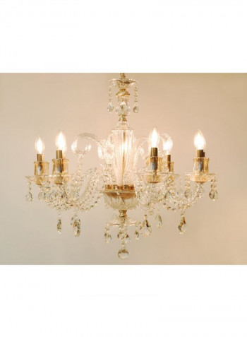 Madiha Glass Chandelier Clear/Gold 76x76x100cm