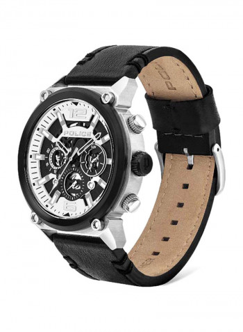 Men's Leather Analog Wrist Watch P 14378JSTB-01