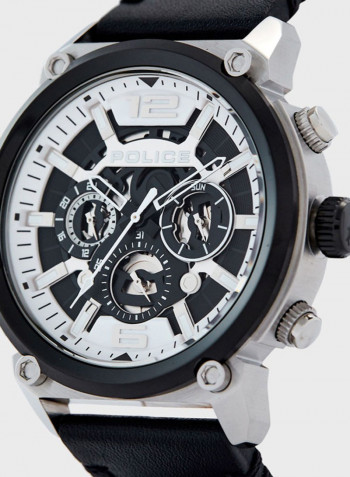 Men's Leather Analog Wrist Watch P 14378JSTB-01