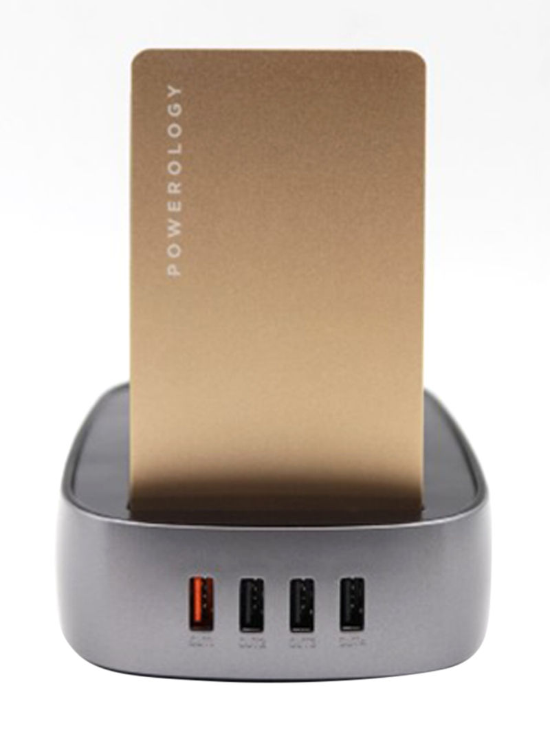 8-In-1 Power Station 8000mAh With Built-In Cable Gold