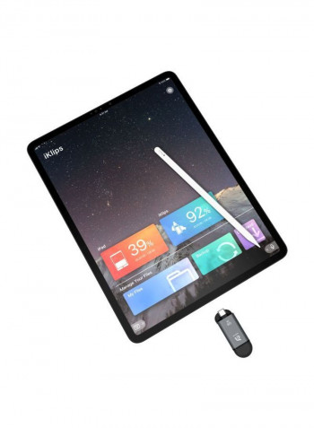 2-In-1 USB Flash Drive 128غيغابايت رمادي/أسود