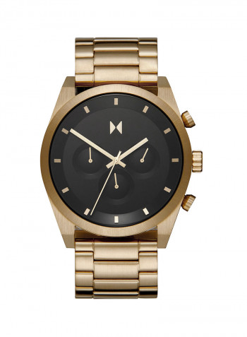 Men's Stainless Steel Analog Wrist Watch 28700004 With Black Cuff Bracelet And Sunglasses