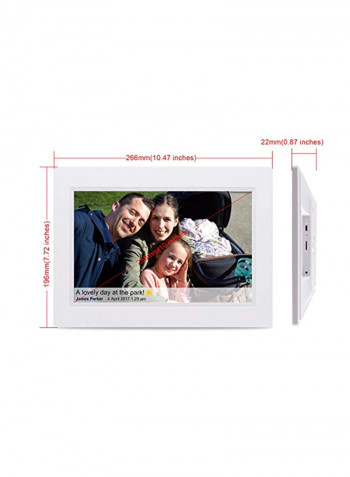 Wi-Fi Digital Photo Frame With Touch Screen 10inch White