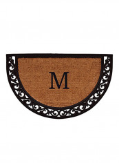 Monogrammed Letter Printed Door Mat Brown/Black 1x18x30inch
