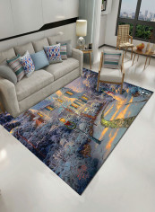 Printed Absorbent Antiskidding Mat Multicolour 140x200centimeter