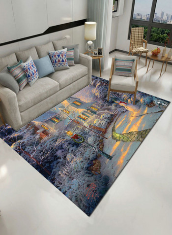 Printed Absorbent Antiskidding Mat Multicolour 140x200centimeter