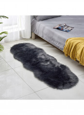 Floor Rug Modern Simple Solid Color Plush Comfy Living Room Rug Black One Size