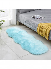 Floor Rug Modern Simple Solid Color Plush Comfy Living Room Rug Blue One Size