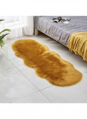 Floor Rug Modern Simple Solid Color Plush Comfy Living Room Rug Gold One Size
