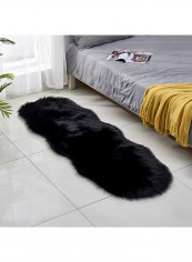 Floor Rug Modern Simple Solid Color Plush Comfy Living Room Rug Black One Size