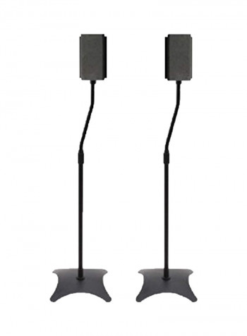 2-Piece Adjustable Speaker Stand Black
