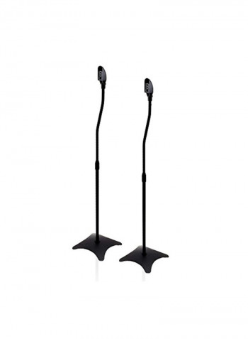 2-Piece Adjustable Speaker Stand Black