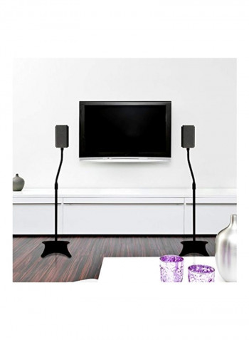 2-Piece Adjustable Speaker Stand Black