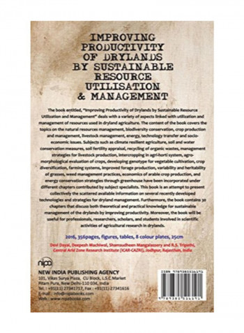 Improving Productivity Of Drylands By Sustainable Resource Utilization And Management Hardcover