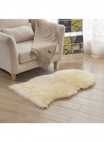 Soft Fluffy Home Rugs Beige 60x180centimeter