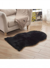 Soft Fluffy Home Rugs Black 60x180centimeter