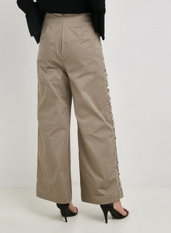 Sequin Star Pants Beige/Brown