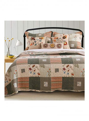 5-Piece Sedona Quilt Set Green/Beige/Grey Queen