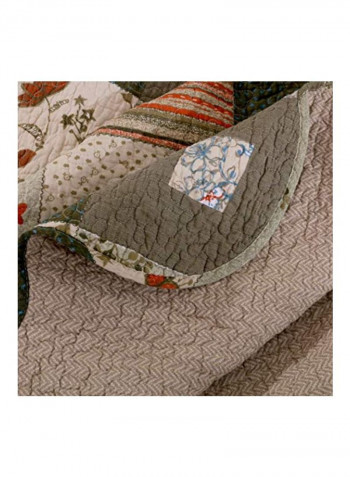 5-Piece Sedona Quilt Set Green/Beige/Grey Queen