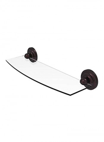 Regal Collection Wall Mounted Glass Shelf Clear/Brown 18inch