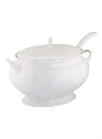 Serving Tureen With Lid White 10.25inch
