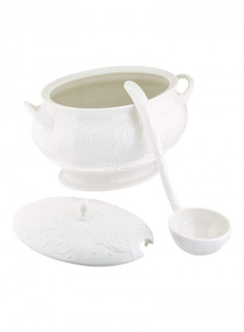Serving Tureen With Lid White 10.25inch