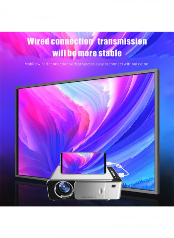 HD LED Portable Mini Projector P2006 Silver/Black