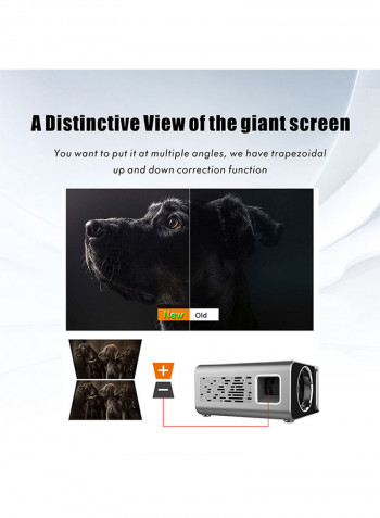 HD LED Portable Mini Projector P2006 Silver/Black