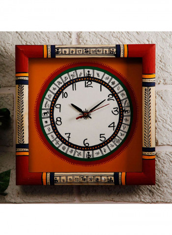 Square Wall Clock Red