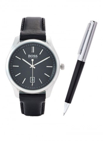 Men's Circuit Water Resistant Analog Watch 1570082 With Pen