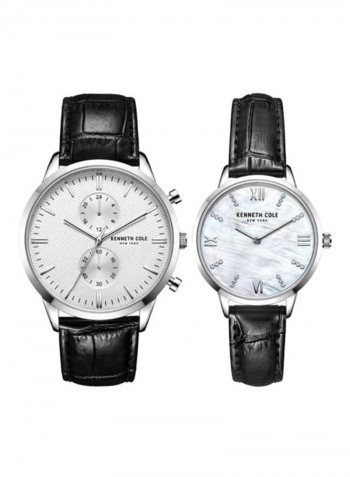 2-Piece Leather Analog Watch KC50993001