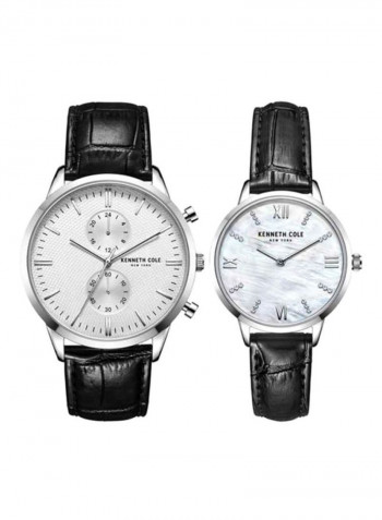 2-Piece Leather Analog Watch KC50993001