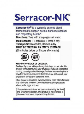 Pack Of 2 Serra-RX Ultra Pure Serrapeptase Serracor-NK Professional Strength Dietary Supplement