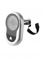 2 In 1 Digital Door Viewer With Door Bell Silver/Black 128millimeter