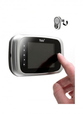 2 In 1 Digital Door Viewer With Door Bell Silver/Black 128millimeter