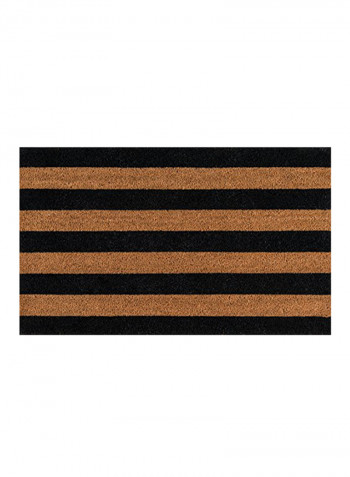Collection Stripe Hand Woven Natural Coir Doormat Brown/Black