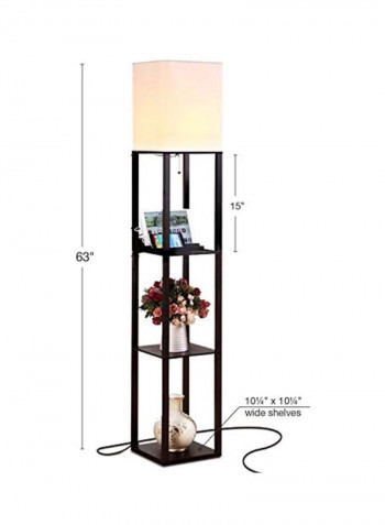 LED Floor Lamp With Shelf Black