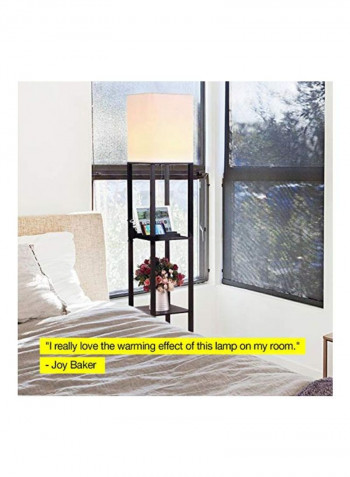LED Floor Lamp With Shelf Black