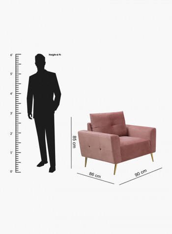 Turin Single Seater Sofa Blush Pink