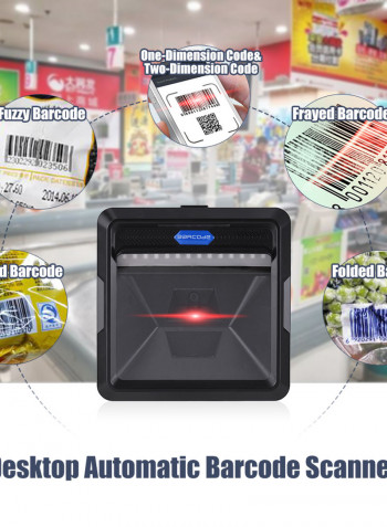 High Speed 1D 2D QR Code USB Interface Barcode Scanner 29.20 x 10.00 x 21.90سم أسود