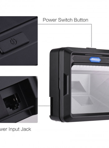 High Speed 1D 2D QR Code USB Interface Barcode Scanner 29.20 x 10.00 x 21.90سم أسود