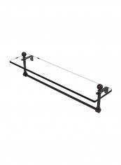 Vanity Integrated Towel Bar Glass Shelf Antique Bronze 22inch