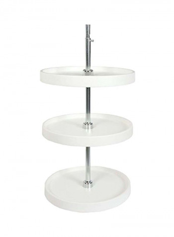 Round Polymer Lazy Susan Cabinet Organizer White/Silver 40.25x18x18inch