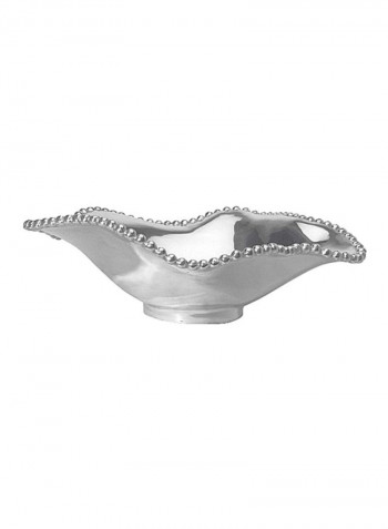 Pearled Wavy Bowl Silver 14.5x16.2x5inch