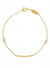 18K White Sapphire Yellow Gold Bracelet